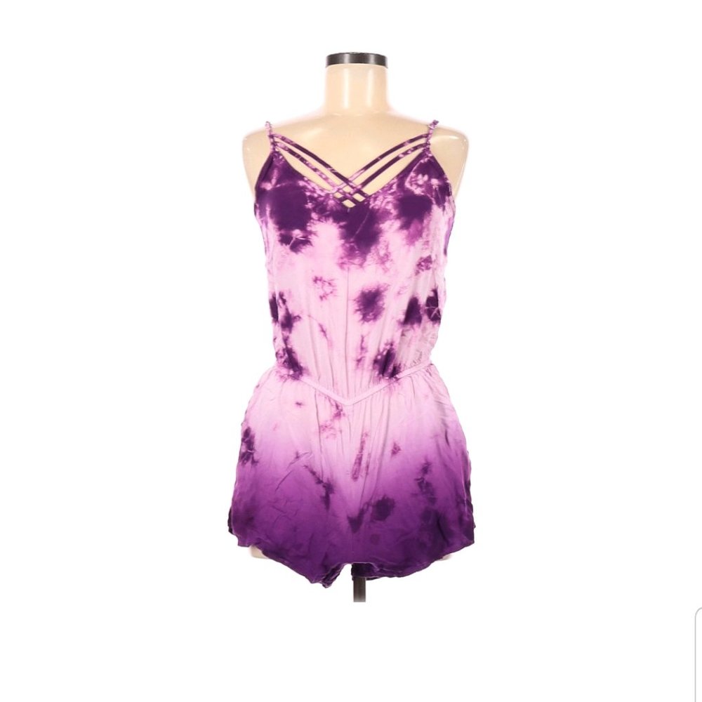 Purple Tie-Dye Women's Romper - Picture 1 of 6